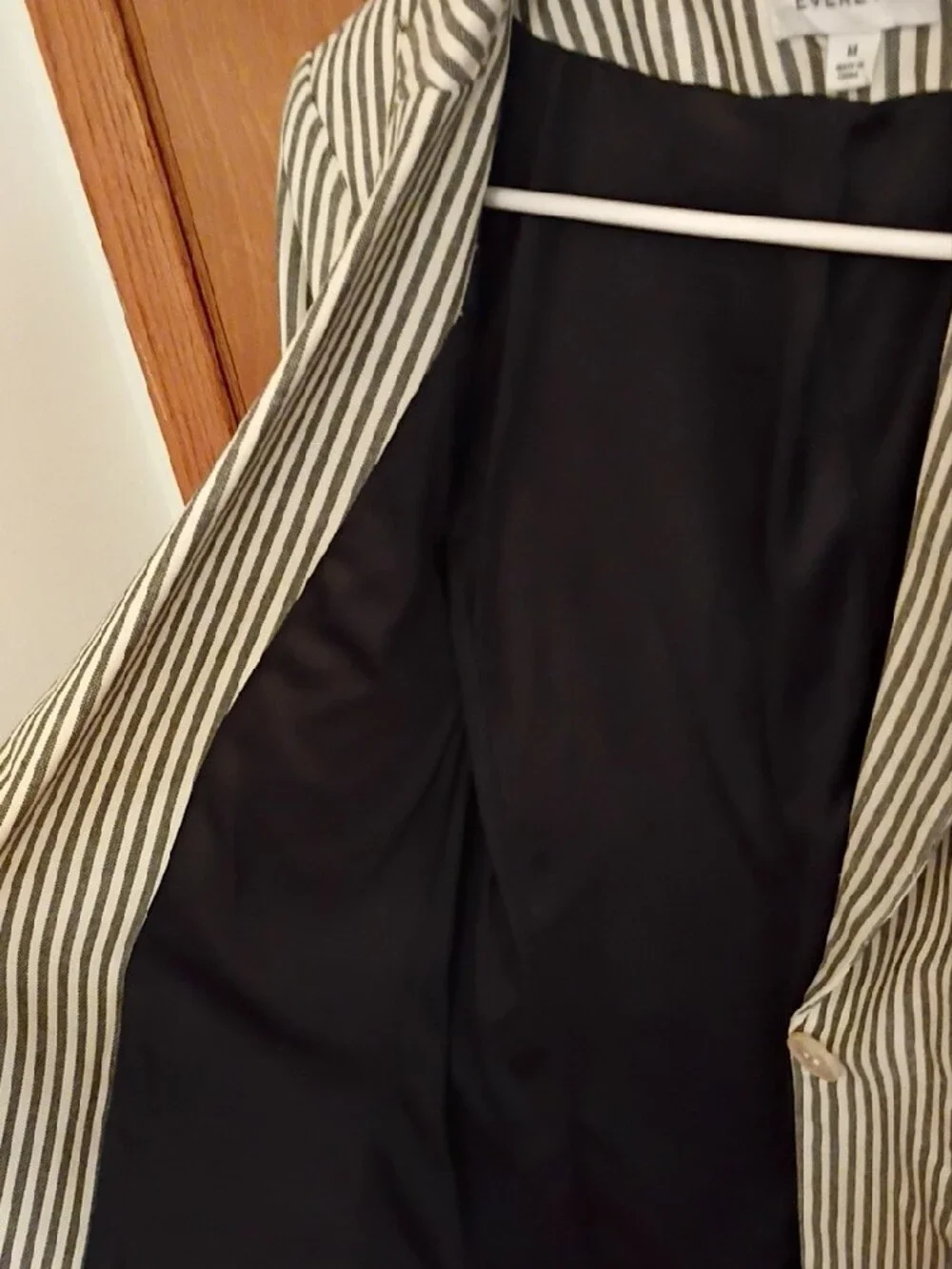 Evereve Black and White Striped Blazer